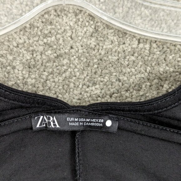 ZARA Woman Black Viscose Long Sleeve Maxi Dress, Size M - Picture 6 of 6